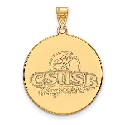 14K Yellow Gold Logoart California State University San Bernardino Coyotes Extra Large Disc Pendant