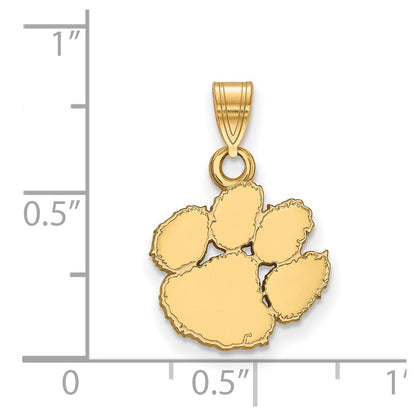 10K Yellow Gold Logoart Clemson University Tiger Paw Small Pendant
