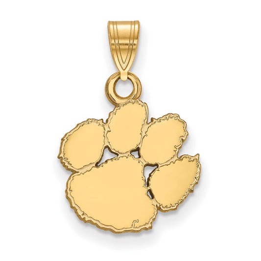 14K Yellow Gold Logoart Clemson University Tiger Paw Small Pendant