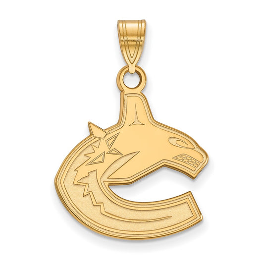 Gold Plated Sterling Silver Nhl Logoart Vancouver Canucks Large Pendant