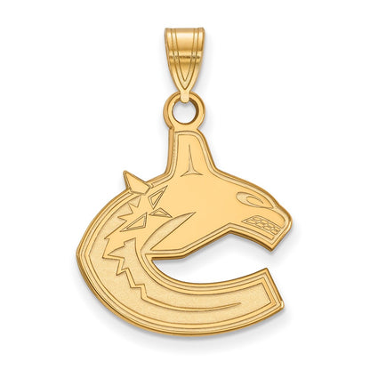 10K Yellow Gold Nhl Logoart Vancouver Canucks Large Pendant