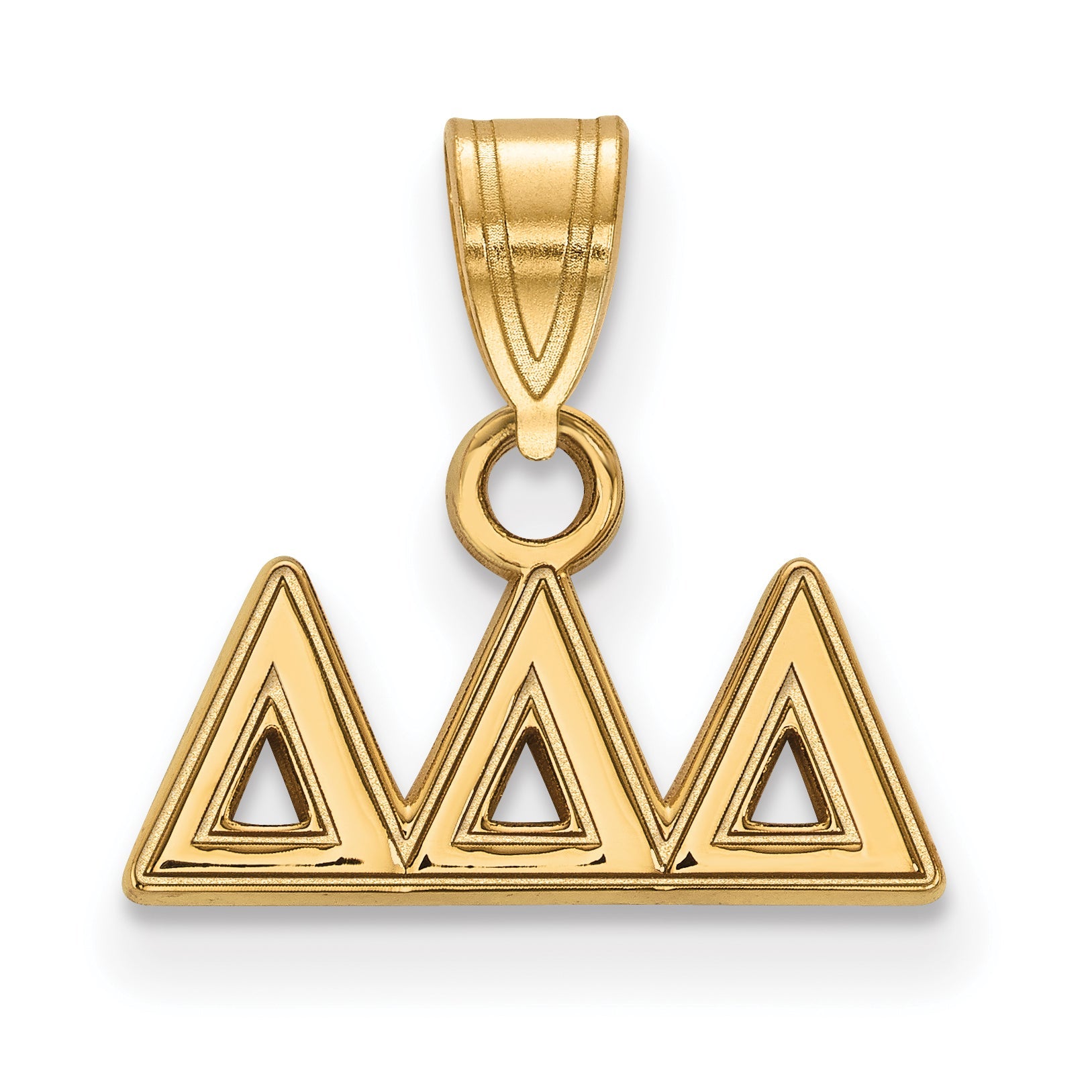 Gold Plated Sterling Silver Logoart Delta Sorority Greek Letters Small Pendant
