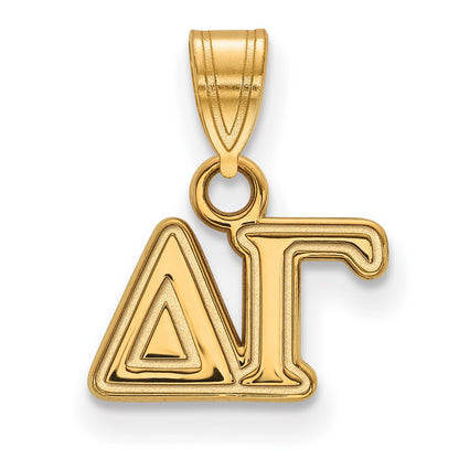 Gold Plated Sterling Silver Logoart Delta Gamma Sorority Greek Letters Small Pendant
