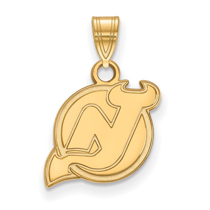 14K Yellow Gold Nhl Logoart New Jersey Devils Small Pendant