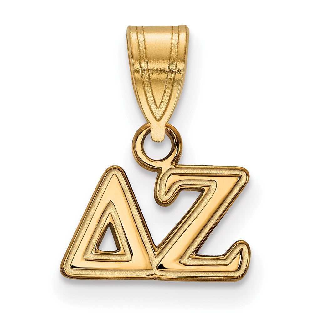 Gold Plated Sterling Silver Logoart Delta Zeta Sorority Greek Letters Small Pendant