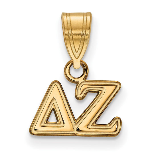 Gold Plated Sterling Silver Logoart Delta Zeta Sorority Greek Letters Small Pendant