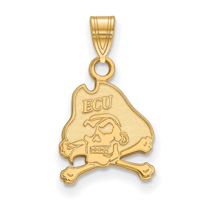 Gold Plated Sterling Silver Logoart East Carolina University Pirate Small Pendant