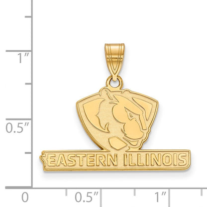 Gold Plated Sterling Silver Logoart Eastern Illinois University Medium Pendant