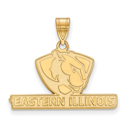 Gold Plated Sterling Silver Logoart Eastern Illinois University Medium Pendant