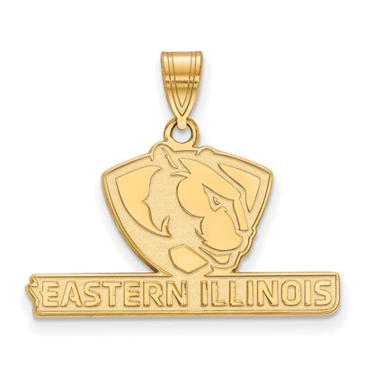 14K Yellow Gold Logoart Eastern Illinois University Medium Pendant