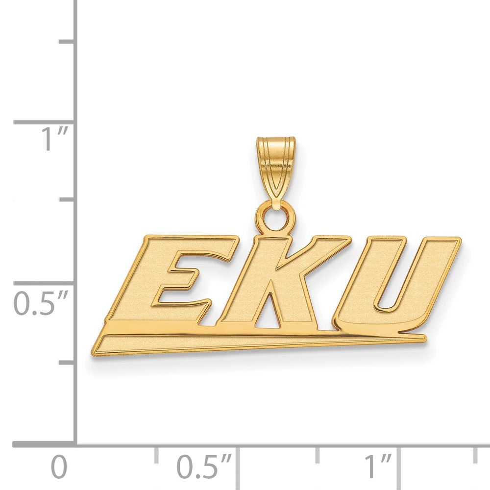 10K Yellow Gold Logoart Eastern Kentucky University E K U Small Pendant