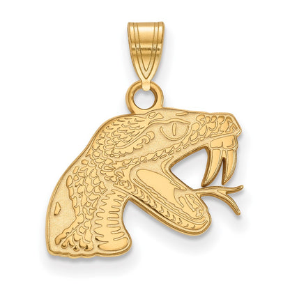 10K Yellow Gold Logoart Florida A And M University Rattler Small Pendant