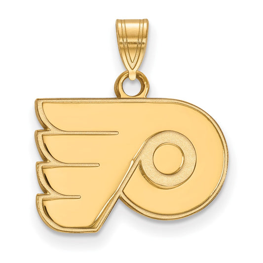 Gold Plated Sterling Silver Nhl Logoart Philadelphia Flyers Small Pendant