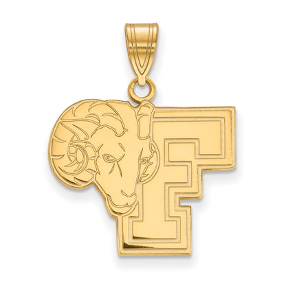 14K Yellow Gold Logoart Fordham University Ram Large Pendant