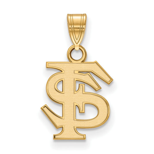 Gold Plated Sterling Silver Logoart Florida State University F S Small Pendant