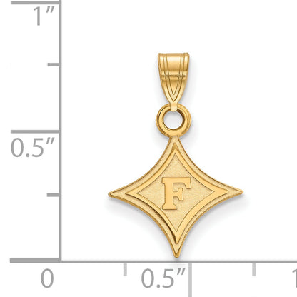 Gold Plated Sterling Silver Logoart Furman University Small Pendant
