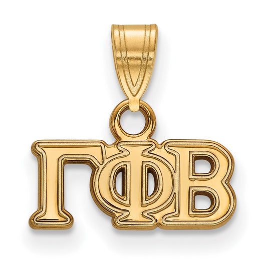 Gold Plated Sterling Silver Logoart Gamma Phi Beta Sorority Greek Letters Small Pendant