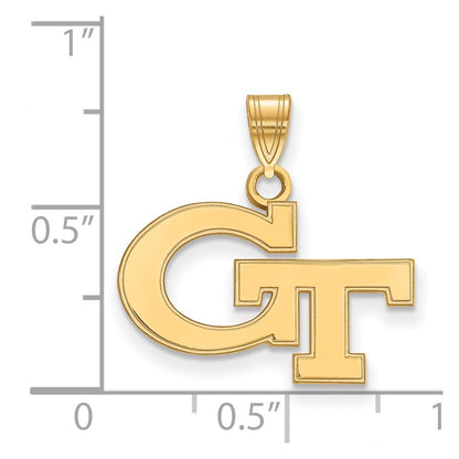Gold Plated Sterling Silver Logoart Georgia Institute Of Technology G T Small Pendant