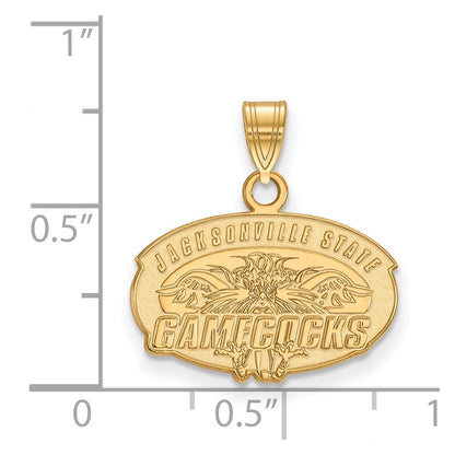 Gold Plated Sterling Silver Logoart Jacksonville State University Small Pendant