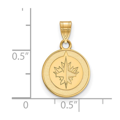 14K Yellow Gold Nhl Logoart Winnipeg Jets Small Pendant