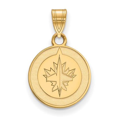 14K Yellow Gold Nhl Logoart Winnipeg Jets Small Pendant
