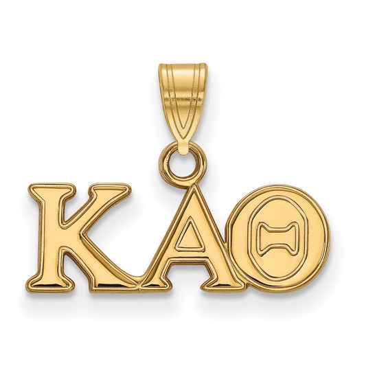 Gold Plated Sterling Silver Logoart Kappa Alpha Theta Sorority Greek Letters Small Pendant