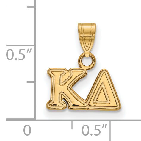 Gold Plated Sterling Silver Logoart Kappa Delta Sorority Greek Letters Small Pendant