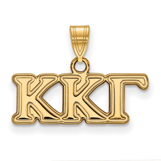 Gold Plated Sterling Silver Logoart Kappa Gamma Sorority Greek Letters Small Pendant