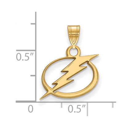 14K Yellow Gold Nhl Logoart Tampa Bay Lightning Small Pendant