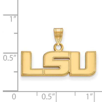 Gold Plated Sterling Silver Logoart Louisiana State University L S U Small Pendant