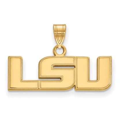 10K Yellow Gold Logoart Louisiana State University L S U Small Pendant