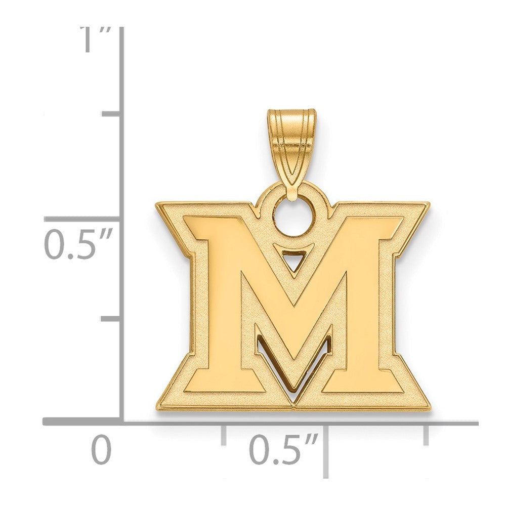 10K Yellow Gold Logoart Miami University Ohio Letter M Small Pendant