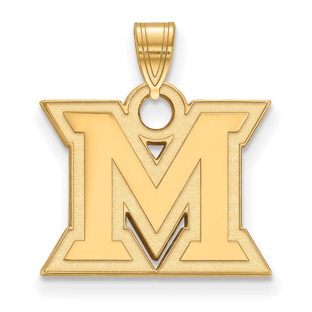 10K Yellow Gold Logoart Miami University Ohio Letter M Small Pendant