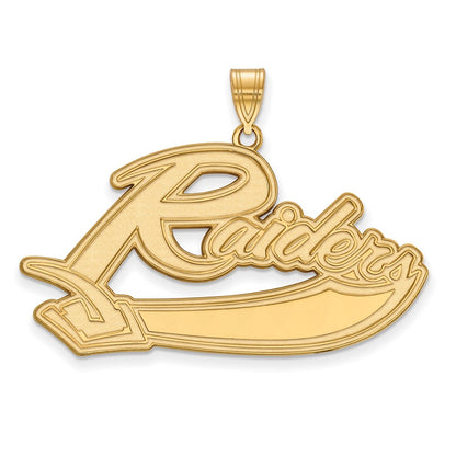 Gold Plated Sterling Silver Logoart Mt Union College Raiders Extra Large Pendant
