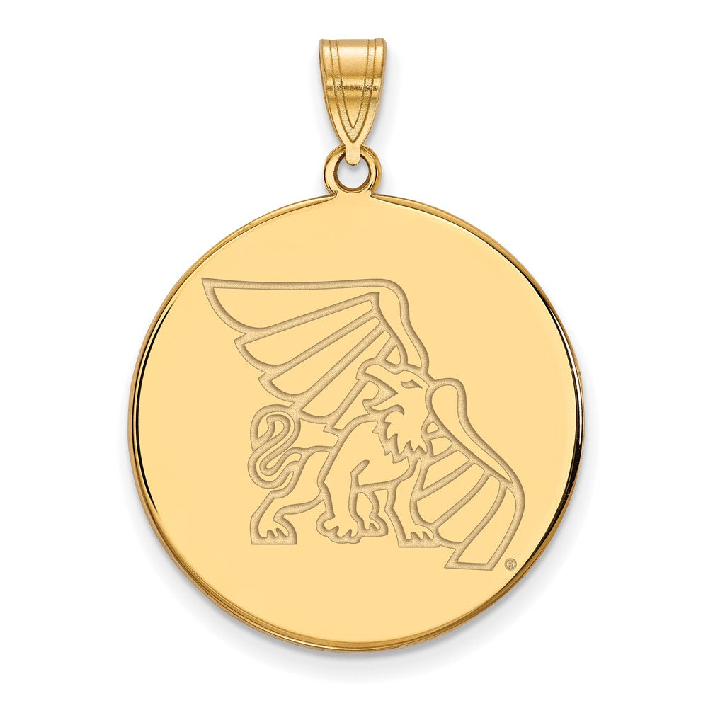 10K Yellow Gold Logoart Missouri Western State University Griffon Extra Large Disc Pendant