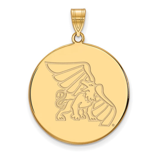 10K Yellow Gold Logoart Missouri Western State University Griffon Extra Large Disc Pendant