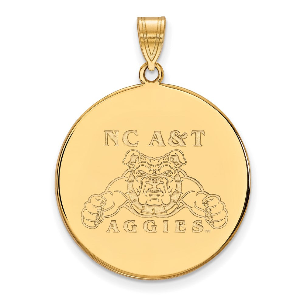 10K Yellow Gold Logoart North Carolina A And T Aggies Extra Large Disc Pendant