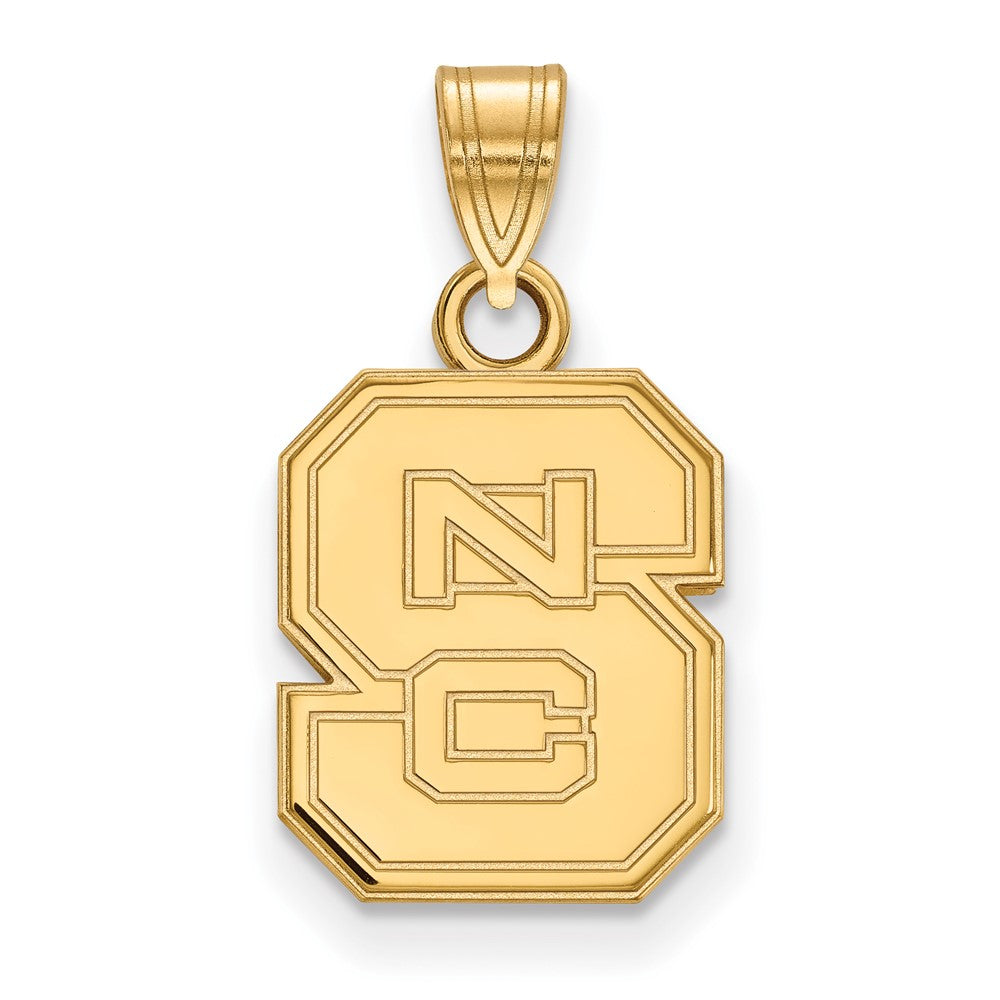 10K Yellow Gold Logoart North Carolina State University N C S Small Pendant
