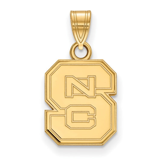 10K Yellow Gold Logoart North Carolina State University N C S Small Pendant