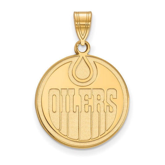 10K Yellow Gold Nhl Logoart Edmonton Oilers Large Pendant
