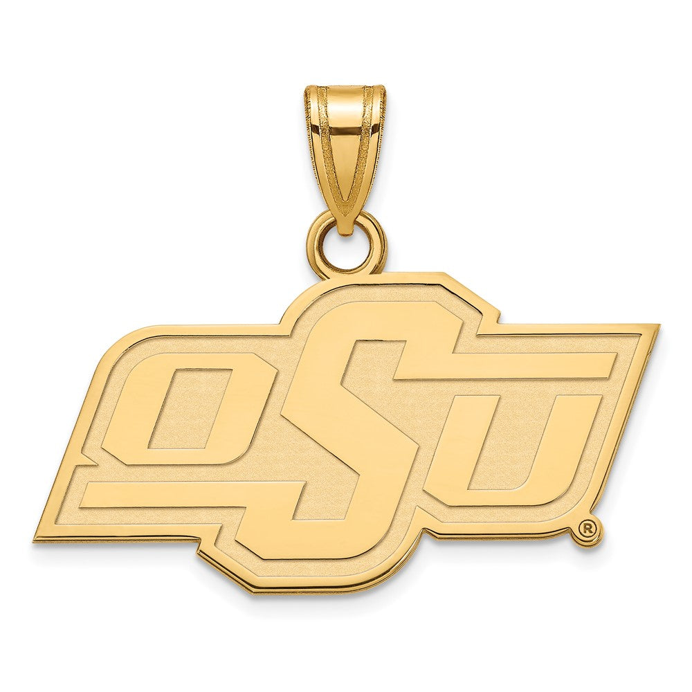 Gold Plated Sterling Silver Logoart Oklahoma State University O S U Small Pendant