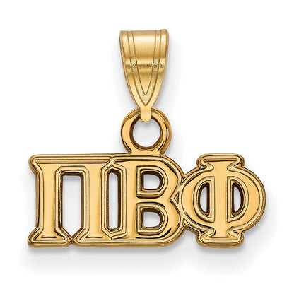 Gold Plated Sterling Silver Logoart Pi Beta Phi Sorority Greek Letters Small Pendant
