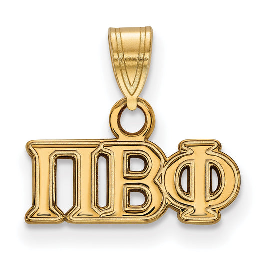 Gold Plated Sterling Silver Logoart Pi Beta Phi Sorority Greek Letters Small Pendant