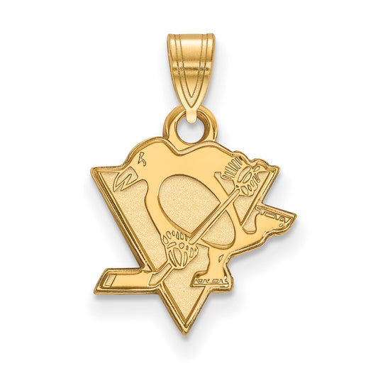 Gold Plated Sterling Silver Nhl Logoart Pittsburgh Penguins Small Pendant