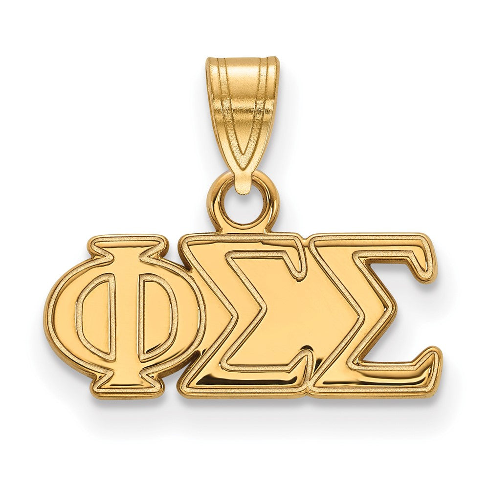 Gold Plated Sterling Silver Logoart Phi Sigma Sorority Greek Letters Small Pendant