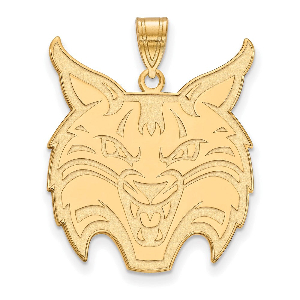 Gold Plated Sterling Silver Logoart Quinnipiac University Bobcat Extra Large Pendant
