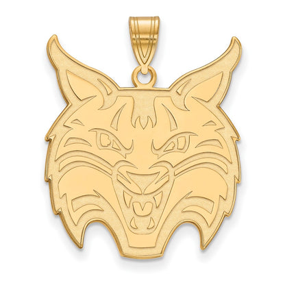 Gold Plated Sterling Silver Logoart Quinnipiac University Bobcat Extra Large Pendant