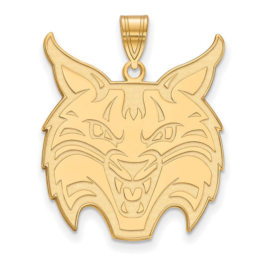 Gold Plated Sterling Silver Logoart Quinnipiac University Bobcat Extra Large Pendant