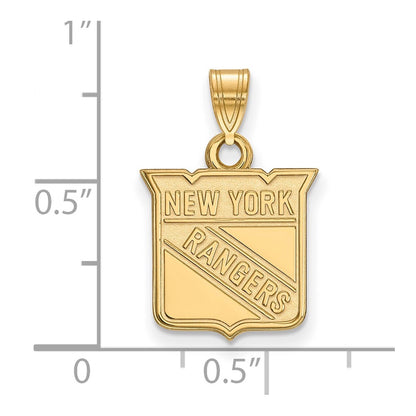 14K Yellow Gold Nhl Logoart New York Rangers Small Pendant