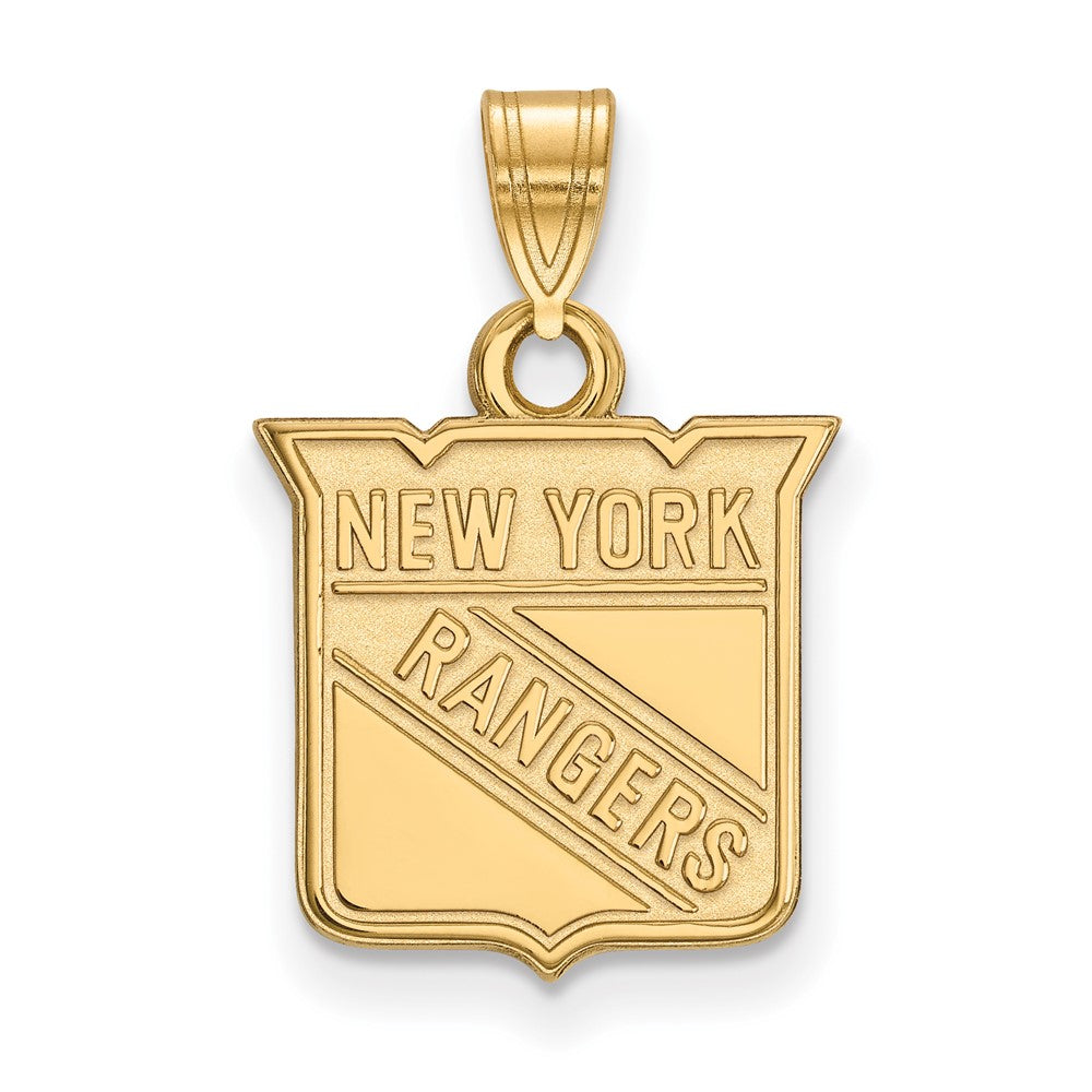 14K Yellow Gold Nhl Logoart New York Rangers Small Pendant